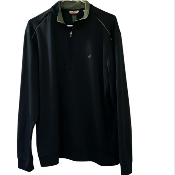 REDUCED Men’s IZOD PERFORMX 1/4 Zip Pullover Shirt Navy/Green Size L - Picture 1 of 8